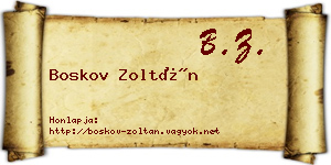 Boskov Zoltán névjegykártya